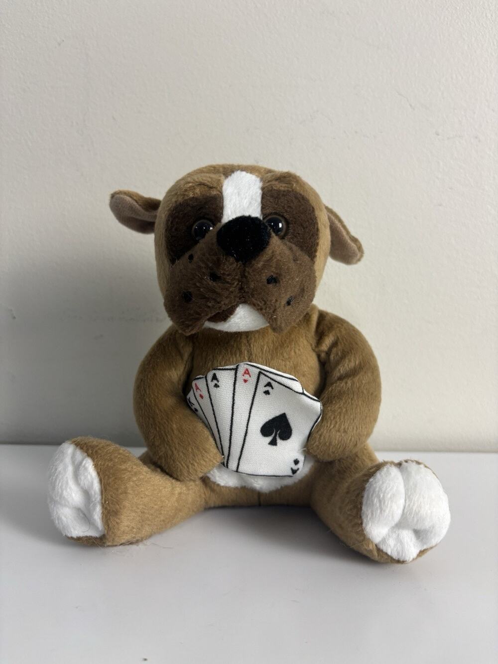 Y2K Bulldog Poker Aces Plush Peek-A-Boo Toys Novelty Stuffed Animal